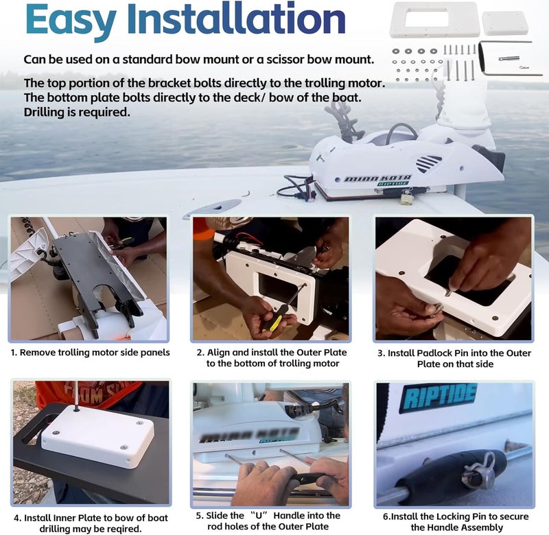 Sunluway For Minn Kota Quick Release Bracket 1854017 RTA-17 fits Riptide Ulterra, Terrova, PowerDrive, PowerDrive V2 and Deckhand 40 Trolling Motors, for Minn Kota Trolling Motor Mount Bracket - Image 4
